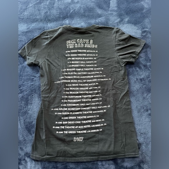 Official 2017 👹NICK CAVE & The Bad Seeds SKELETON TREE Tour T-shirt Black Small - Picture 2 of 6